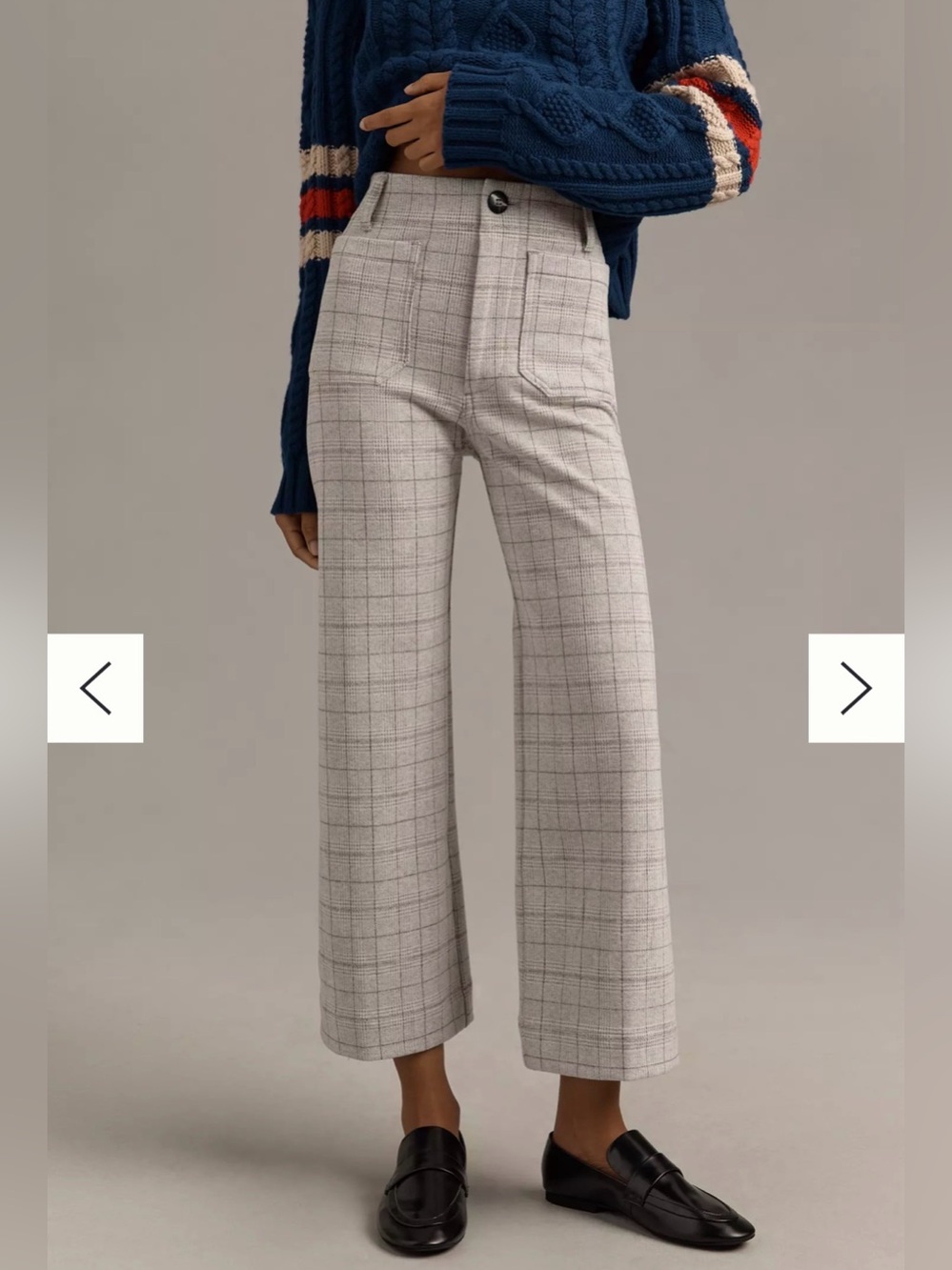 Maeve Anthropologie Colette grey plaid pants - 24P